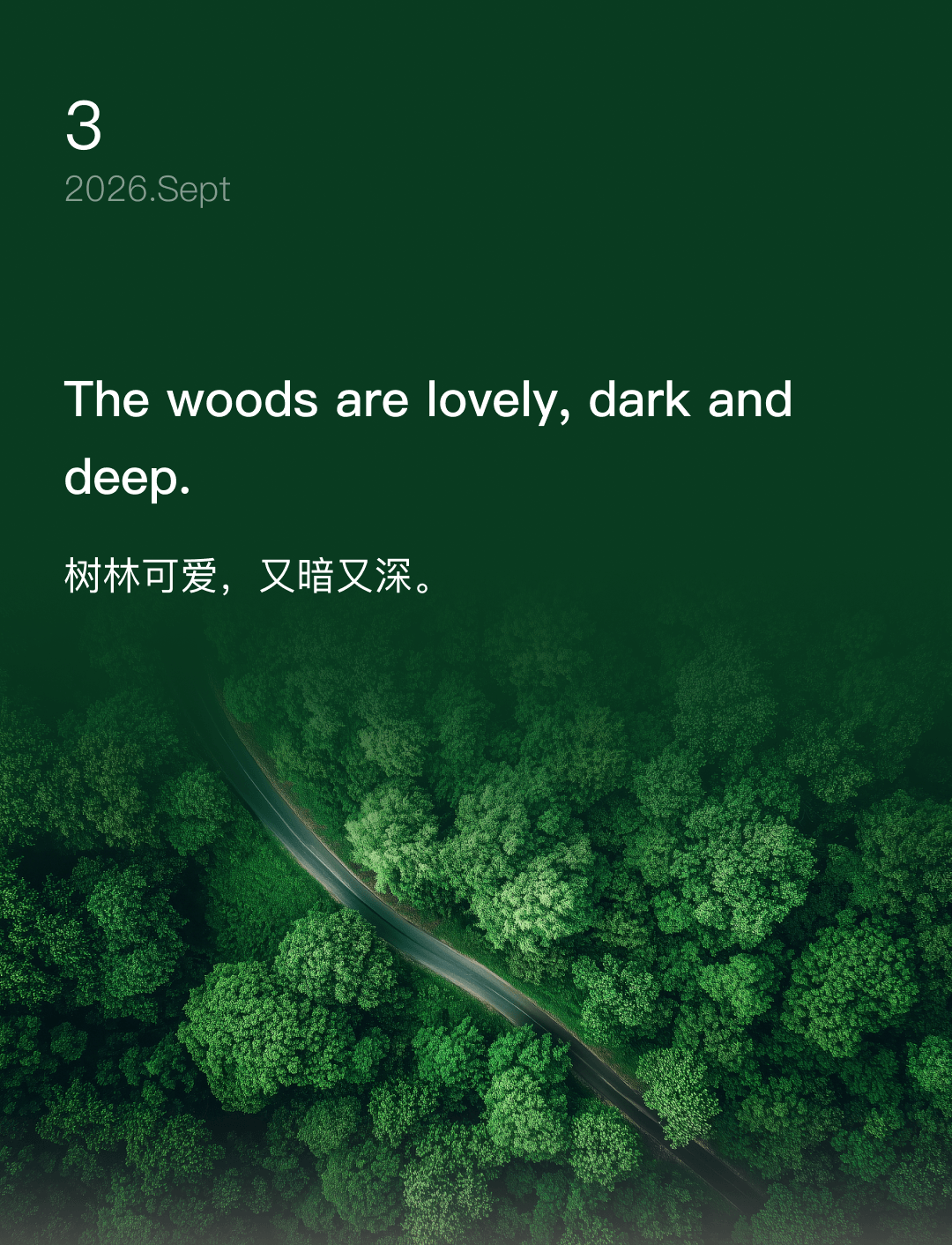 The woods are lovely, dark and deep.
