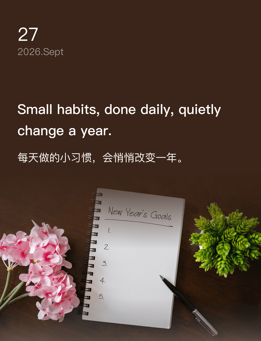 Small habits, done daily, quietly change a year.