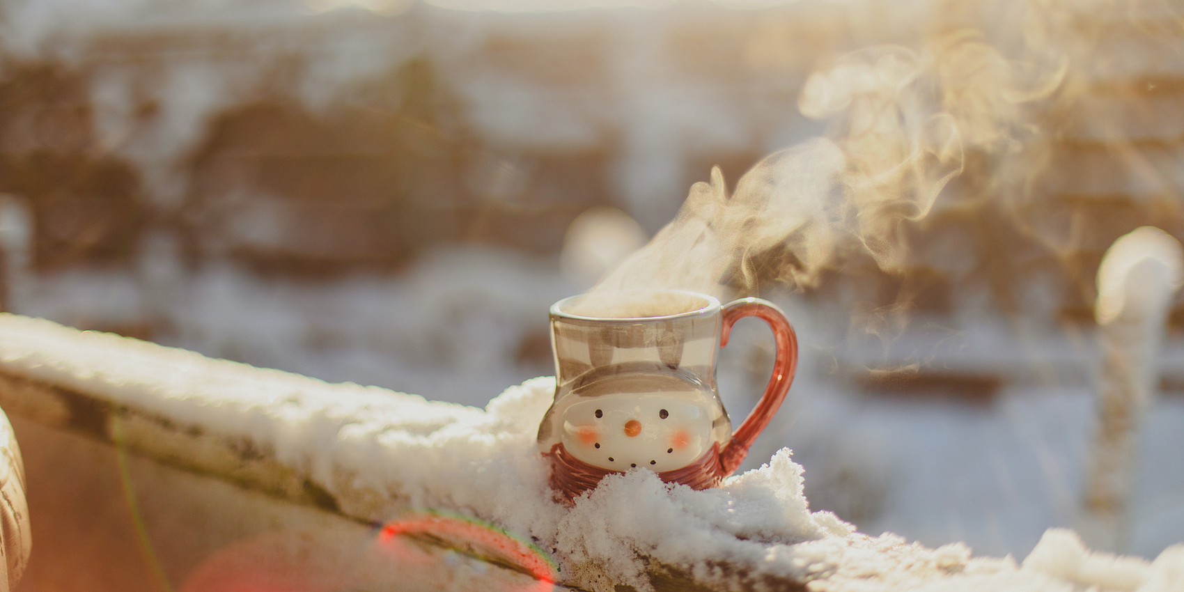 Warmth slowly awakens from a cup of hot drink